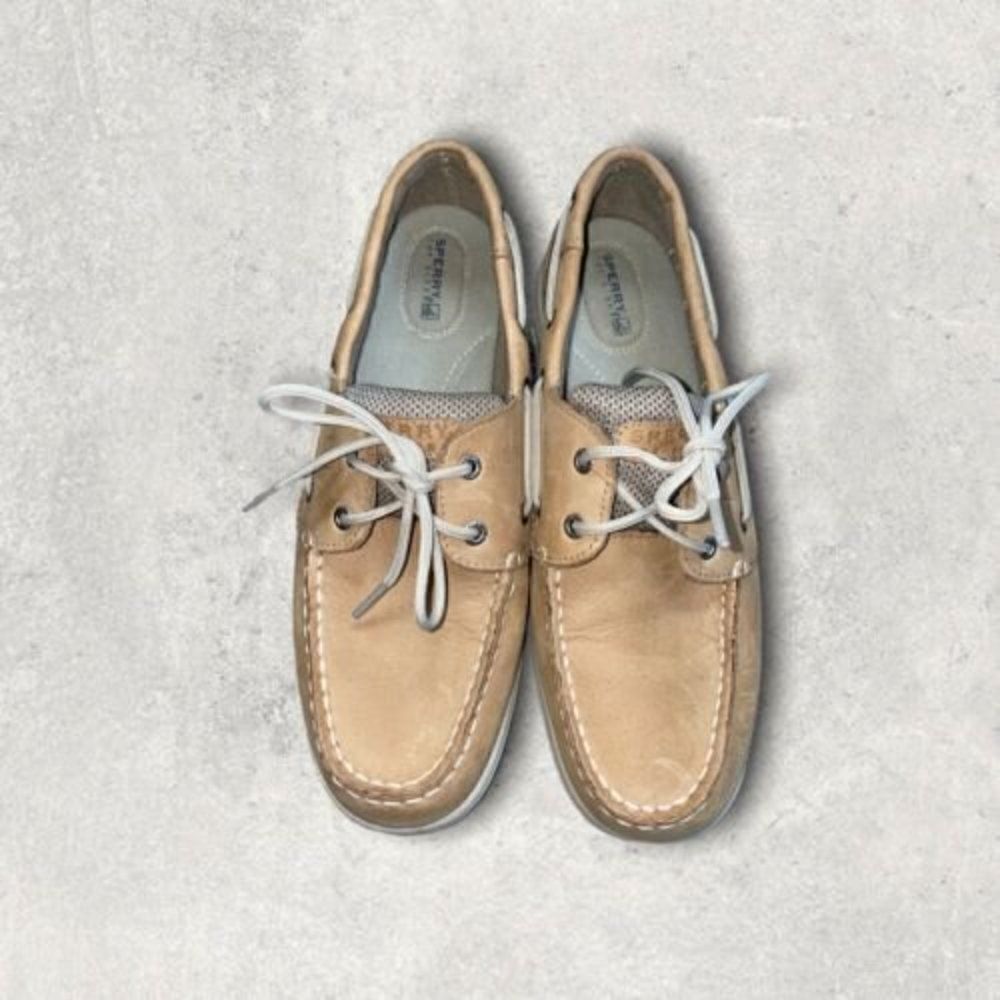 Sperry Top Slider 9774829 Rosefish Boat Casual Tan Leather Shoes Women's SZ 9.5